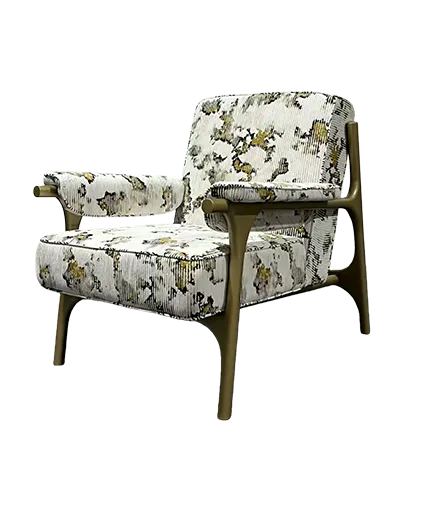 Cadeira de Lounge com Estrutura de Champagne