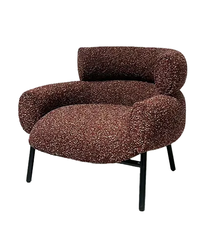 Retro Bouclé Kokon Lounge Sessel
